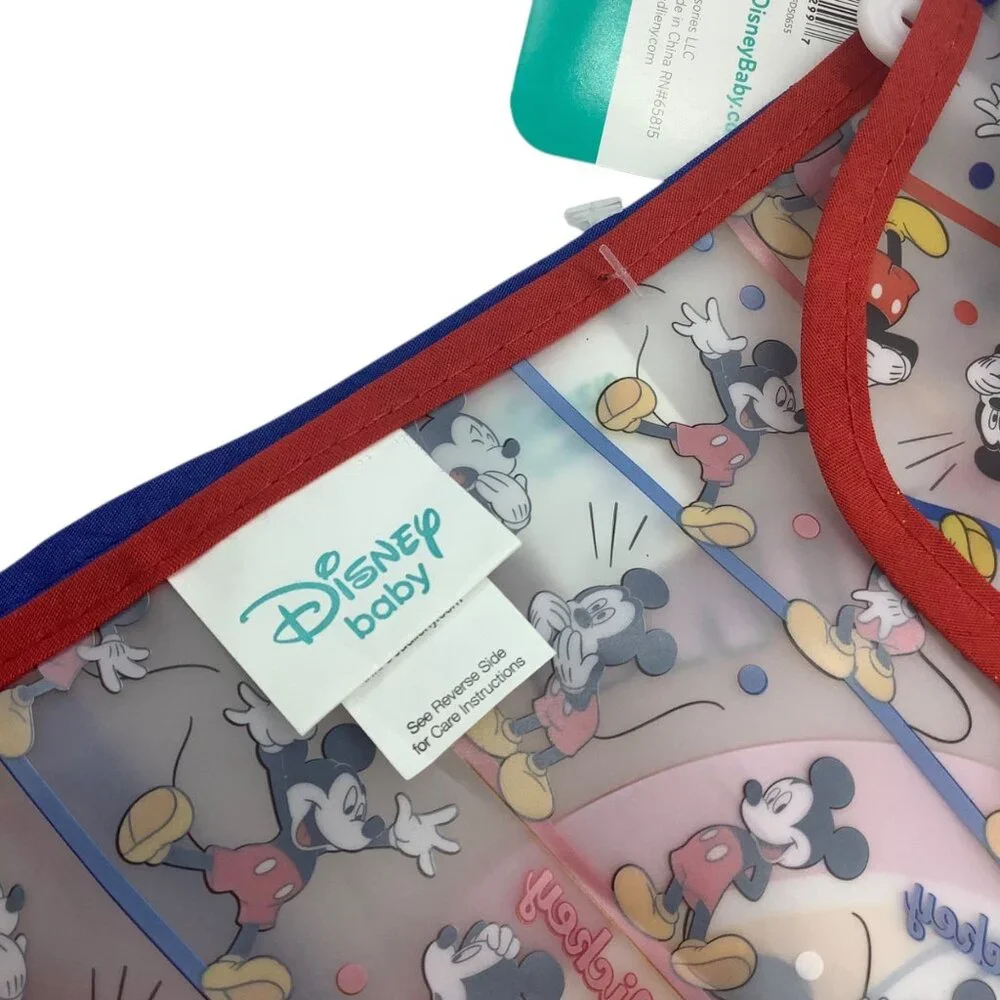 Disney Baby Mickey‎ Mouse 2-Pack Crumb Catcher Bibs With Adjustable Neck Closure
